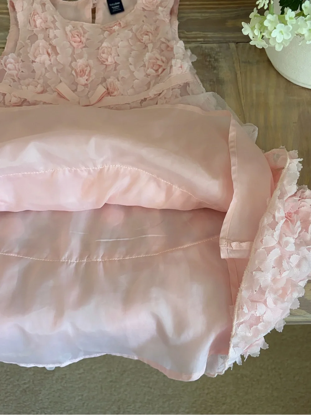 GAP Pink Rosette Petals Sleeveless Party Dress 🌸
